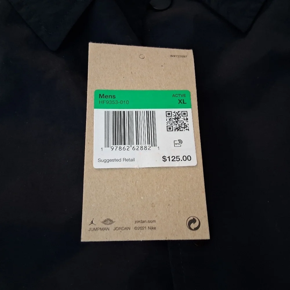 Jordan Men's MVP XL Black Jacket NWT HF9353-010